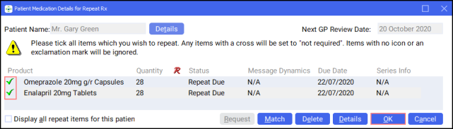 Processing a Repeat Rx Item (Paper)
