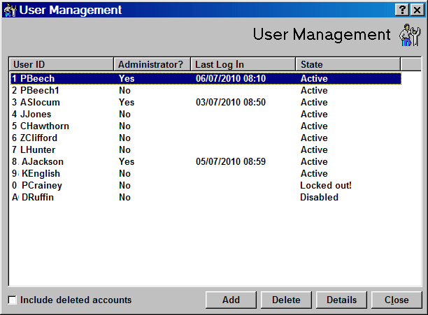 User account management