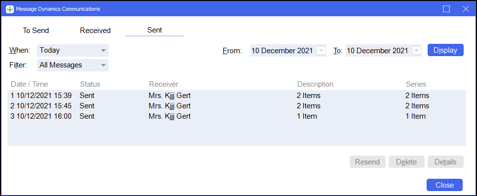 Managing To Send, Received and Sent Messages