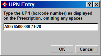 Releasing eAMS Prescriptions - Typing UPNs