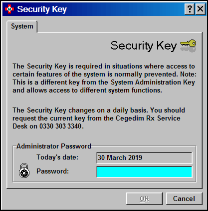 System Administration Key