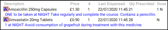 Marking Items as Repeat Rx Items