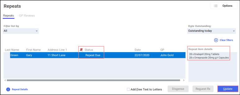 Processing a Repeat Rx Item (Electronically)
