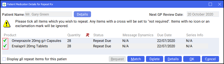 Processing a Repeat Rx Item (Paper)