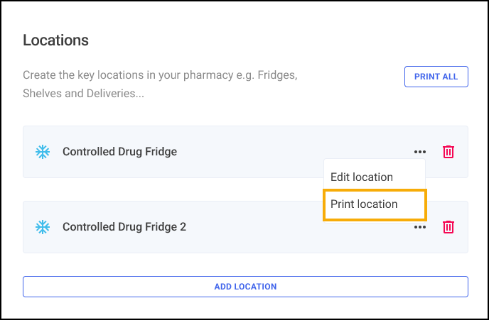 Printing Location Labels