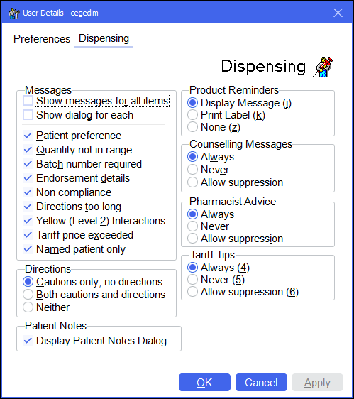 Setting User Details