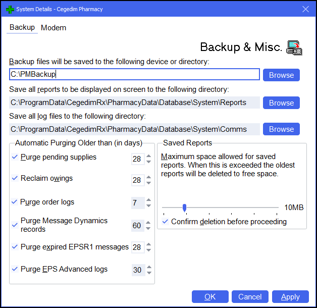 Back Up Machine Setting Setting up your Backup Device