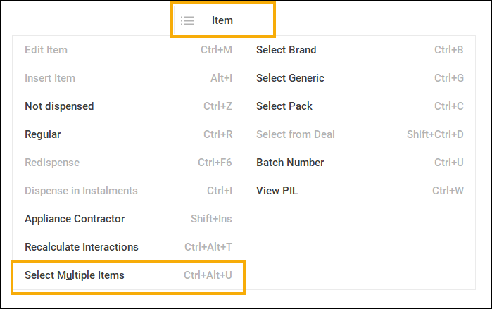 Dispensing multiple items under SSP